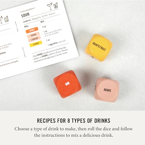 Two Tumbleweeds Mixology Dice - New Edition: Set of 9 Dice to Inspire Craft Cocktails & Mocktails with Recipe Booklet - Un...