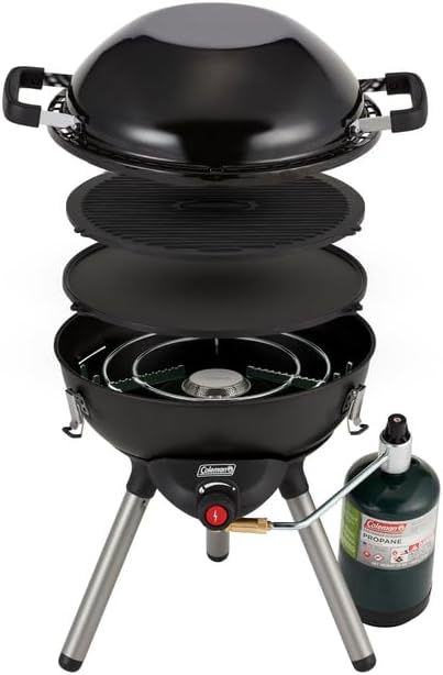 Coleman 4-in-1 Portable Propane Grill with 4 Cooking Attachments, Grill/Stove/Griddle/Wok with 7000 BTUs of Power for Gril...