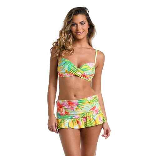La Blanca Womens Over The Shoulder Wrap Bikini Swimsuit Top