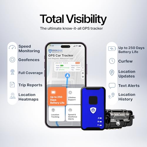 Brickhouse Security GPS Car Tracker - Hidden Tracker for Vehicles - Long Lasting Battery 140-Day LTE GPS Tracking Device f...