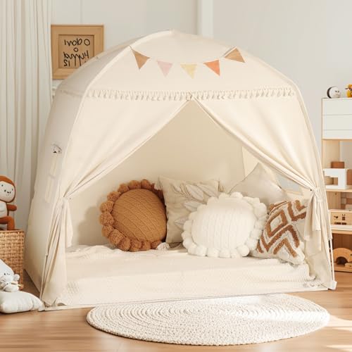 Sumbababy Large Teepee Tent for Kids: with Star Lights & Flags - Tent for Kids Indoor Toddler Teepee for Boys & Girls - To...