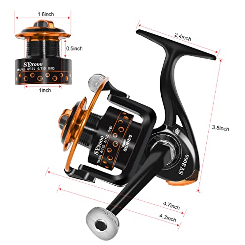 Summer and Centron Spinning Reels, 12 +1 BB Light Weight & Ultra Smooth Reel for Ice/Summer 3000/1000 Fishing Reel by QINGLER