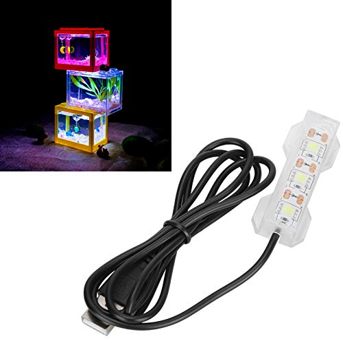 LED Aquarium Light, Light Weight USB Charging Underwater Light, Plastic Waterproof 2.4X0.8Inch for Aquarium Freshwater Off...