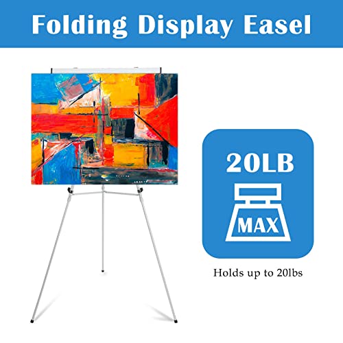 Falling in Art Aluminum Flip Chart Display Easel Stand with Adjustable Floor for Boardroom, Whiteboard, Paper Pads, Signag...
