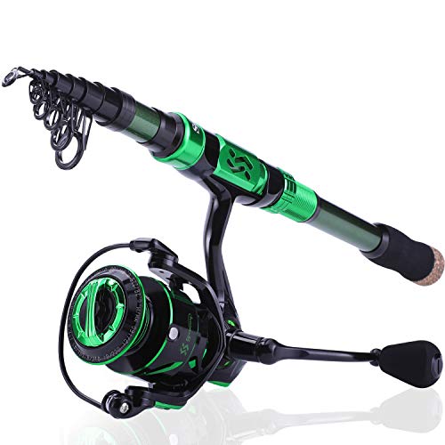 Sougayilang Fishing Rod Reel Combinations, 24 Ton Carbon Fiber, Portable Telescopic Fishing Rod Spinning Reels for Travel ...