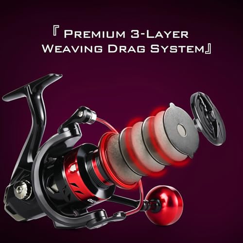 Sougayilang Spinning Fishing Rod and Reel Combo, 2-Piece 5-Foot 6-Inch Ultralight Graphite Rod, Ultra Smooth Aluminum Spin...