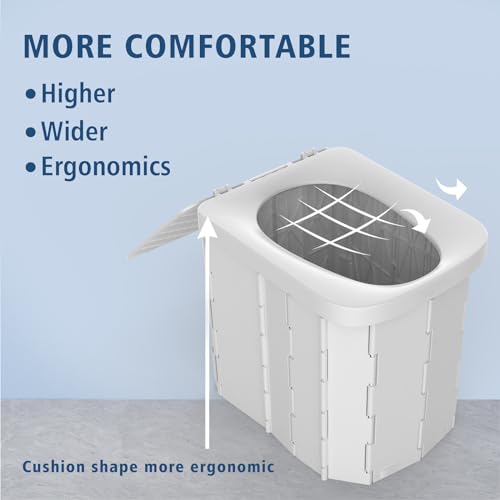 Portable Camping Toilet for Adults - Hapoon XL Portable Folding Toilet with Lid,Travel Portable Potty for Adults,Porta Pot...