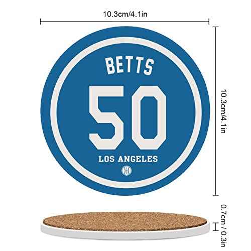 Dodger Gifts for Men, Non Dodger Coasters for Drinks, Los Angeles LA Baseball Ceramic Coasters Set of 4, for Dodger Man Cave Home Decor