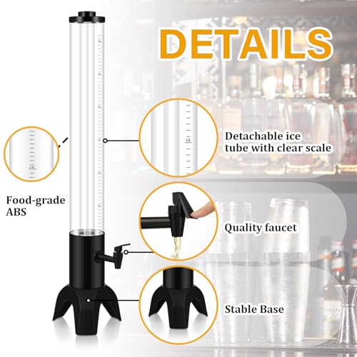 Mumufy 6 Pcs Drink Tower with Ice Cube 3 L/ 101 oz BEER Dispensers for Parties Tabletop Mimosa Tower Margarita Tower for B...
