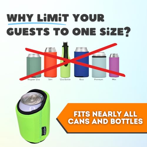 TahoeBay Universal Blank Can Coolers (8-Pack) Neoprene 4 in 1 Insulated Sleeves Fits 12 oz Beer Cans and Bottles, Slim, 16...