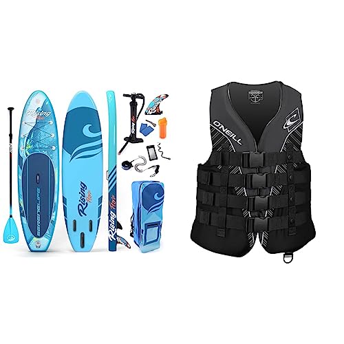 SereneLife Inflatable Stand Up Paddle Board (6 Inches Thick) with Premium SUP Accessories & Carry Bag | Wide Stance & O'Ne...