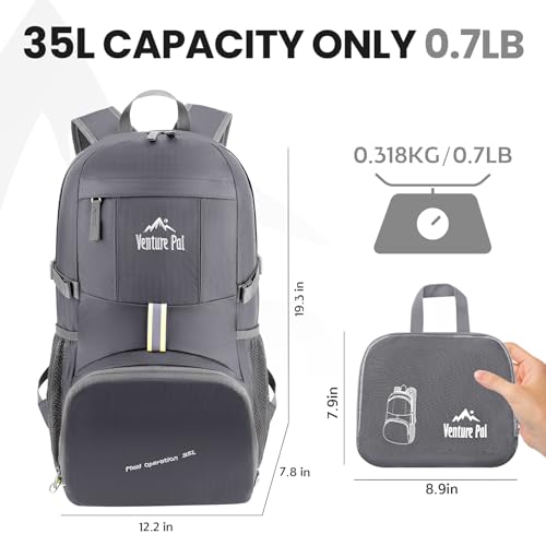 Venture Pal 35L Ultralight Lightweight Packable Foldable Travel Camping Hiking Outdoor Sports Backpack Daypack