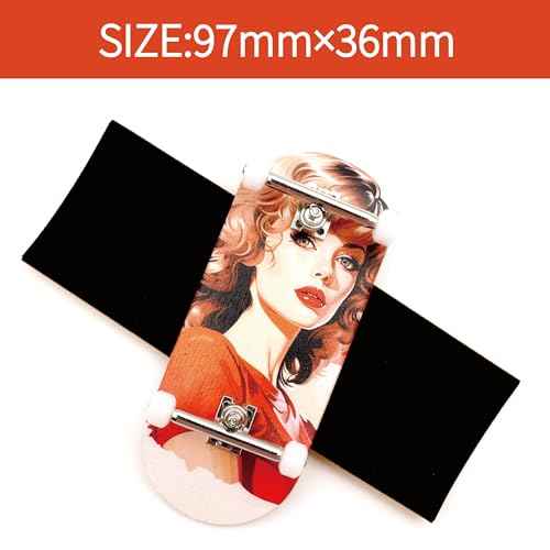 36mm Pro Fingerboard with Wooden Finger Skateboard Deck Upgraded Finger Board Trucks Street Shape Bearing Wheels (Girl)