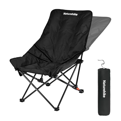 Naturehike Seastar Padded Camping Chair, Oversized 2-Position Adjustable Folding Chair, Portable Camp Chair with Side Pock...