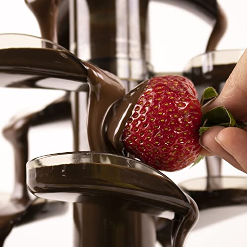 Nostalgia 4 Tier Electric Chocolate Fondue Fountain Machine for Parties - Melts Cheese, Queso, Candy, and Liqueur - Dip St...
