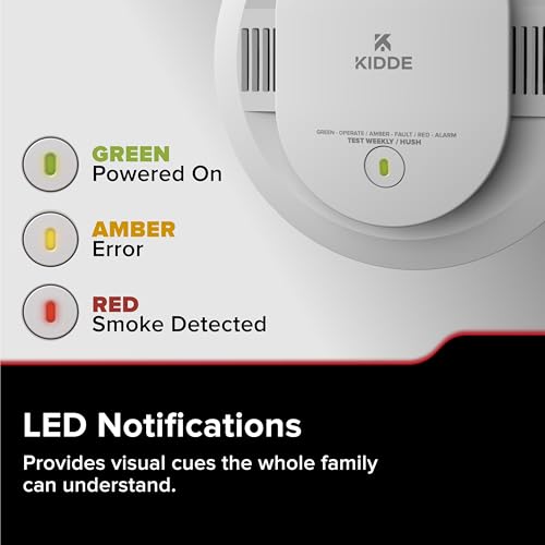 Kidde Hardwired Kidde App Enabled Smart Smoke Detector with AA Backup Battery, Interconnected Alarm