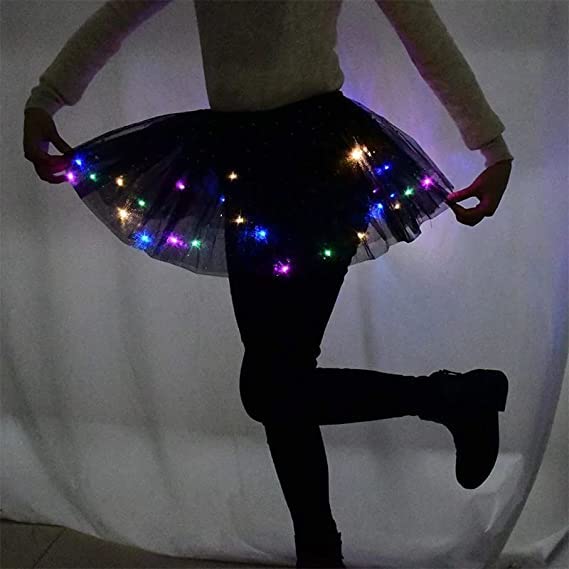 Women's LED Tutu Skirts Layered Ballet Dance Tulle Skirt Light Up Skirts for Party Costume