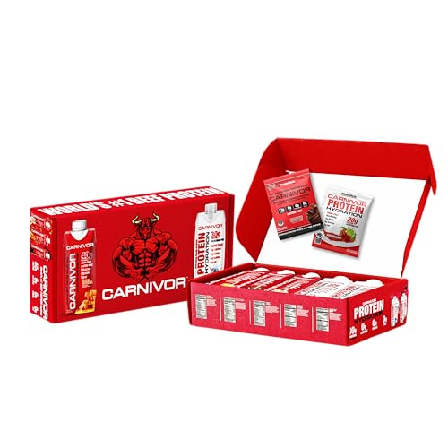 MuscleMeds Carnivor RTD Sampler Pack Ready to Drink Protein, Lactose Free, Sugar Free, Beef Isolate Protein, Muscle Buildi...