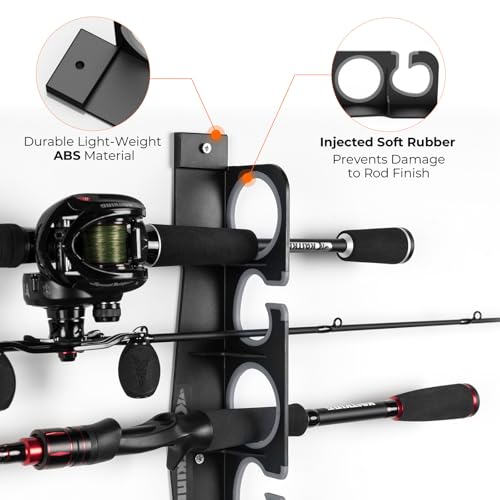 KastKing SafeGuard Fishing Rod Holder for Garage, Wall or Ceiling Mounted Fishing Rod Rack Storage Organizer, Fishing Pole...
