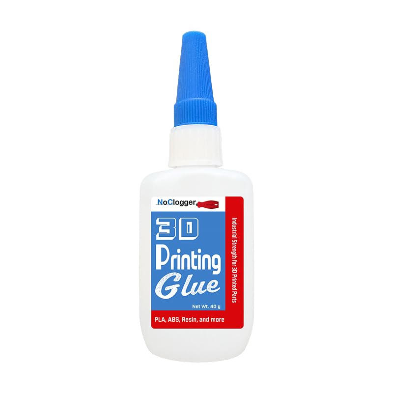 NoClogger 3D Printing Glue, CA-Based Adhesive, Fast-Drying & Precision Application, Works on PLA, PETG, ABS & More, Must-Have 3D Printing Tool, Strong Bond for Models & Miniatures
