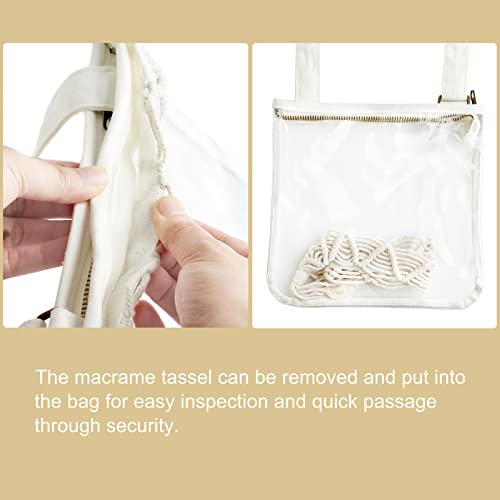 Mkono Clear Bag Stadium Approved for Women Clear Purses Concert Crossbody with Tassel for Sport Events Concert Festival