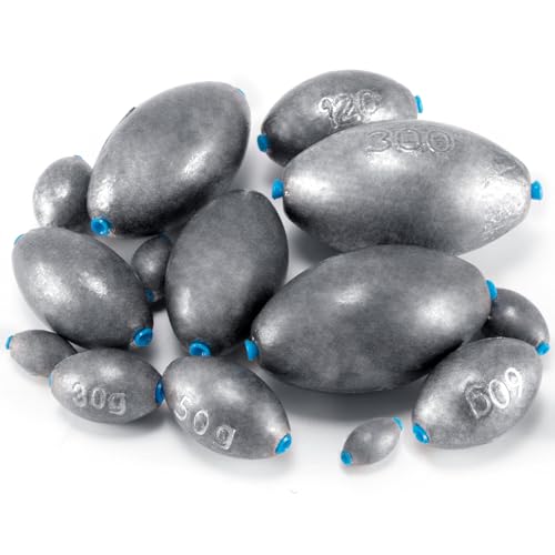 Alwonder Egg Sinkers Fishing Weights 3/16-10oz, Oval Lead Fishing Weights Sinkers Bass Fishing Casting Egg Sinker Saltwate...