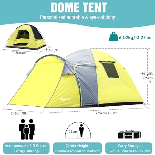 Chihee Camping Tent 3 Person Double Layered Dome Tents Large Capacity 4 Seasons Travelling Backpacking Beach Outdoor Shelt...