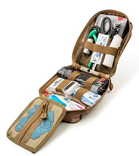 Scherber Premium IFAK Kit Trauma Pack Fully Stocked MOLLE Pouch w/CAT Tourniquet, HyFin Vent Chest Seal, & Israeli Bandage...