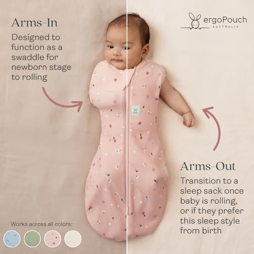 ergoPouch Cocoon Swaddle Sack 1.0 TOG - Baby Sleep Sack, Gentle Snug Fit Helps Calm Startle Reflex, Ideal for Arms In/Out ...