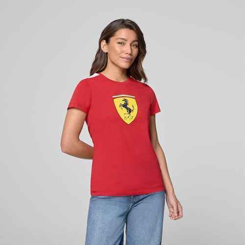PUMA Scuderia Ferrari F1 Women's Tshirt with Large Scudetto Shield Logo - Red
