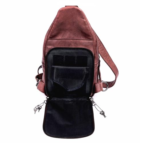 Taylor Leather Unisex Tactical Gun Holster Sling Backpack - Medium Frame Handgun -Two locking concealment pockets with YKK...