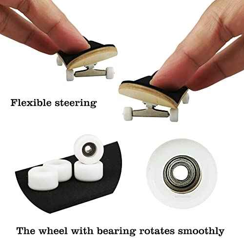 Wood Finger Skateboard Professional Fingerboards Wheels with Bearings Mini Fingerboard Finger Toy for Adults and Kids