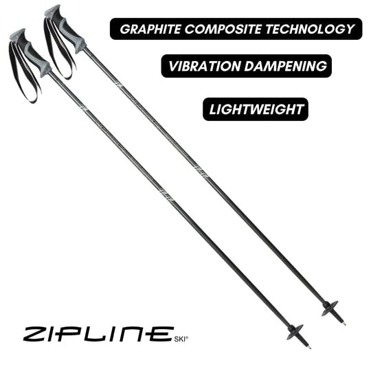 Zipline Lollipop 14.0 Graphite Carbon Composite Ski Poles – Lightweight, Durable, All-Mountain – Ergonomic Grip, Vibration...