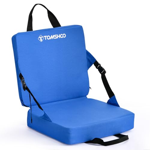 TOMSHOO Portable Stadium Seat Cushion with Backrest Waterproof Nylon Bleacher Cushion Ultralight Seat Padding with Back Su...