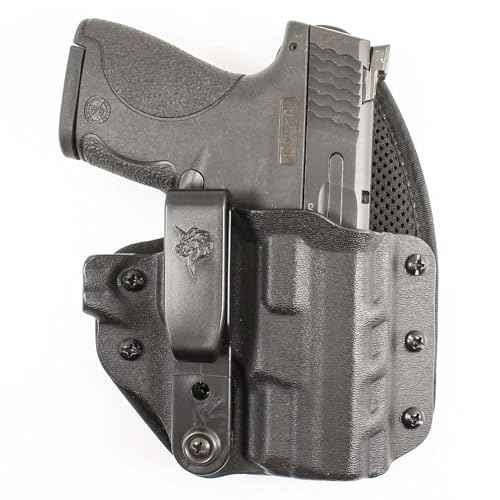 DeSantis Uni-Tuk Gun Holster, Built-in Spur, Fits S&W M&P Shield 9/40, S&W M&P Shield 9 Plus with OR Without RED DOT, IWB Holster, Adjustable and Tuckable 360-C Clip, Right Fitment, Black