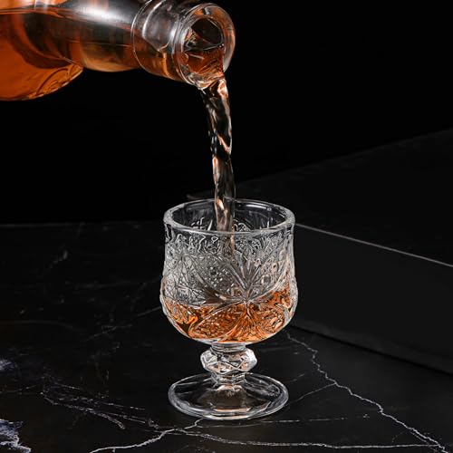1.75 oz Shot Glasses Set Fancy Cute Shot Glasses Cordial Crystal Shot Glassware Clear Embossed Glass Snifters Drinkware fo...