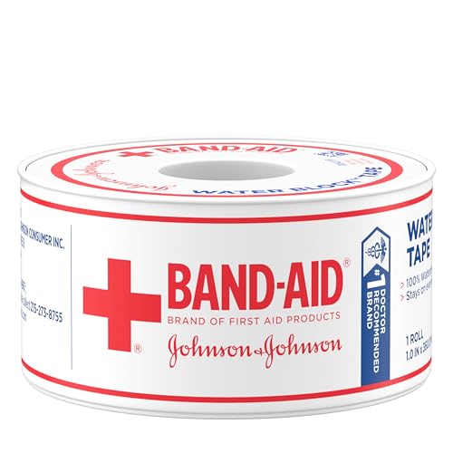 Band-Aid Brand First Aid Water Block 100% Waterproof Self-Adhesive Tape Roll for Durable Wound Care to Firmly Secure Banda...