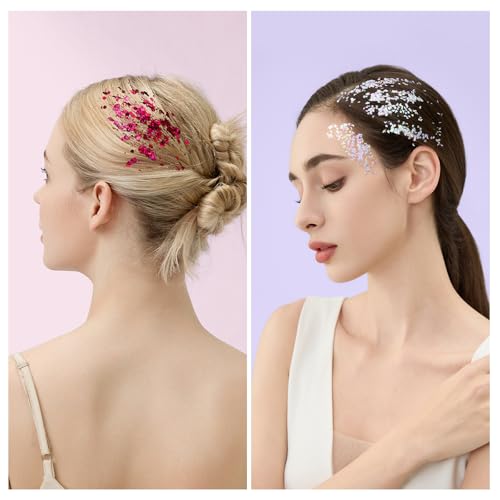 Teenitor Face Glitter, 9 Jars Body Glitter Gel, 9 Colors Makeup Gel Glitter for Face and Body, Hair