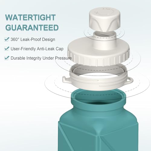 BEAUTAIL Collapsible Water Bottles 20.6oz 2 Pack, Silicone Foldable Portable Travel Water Bottle, BPA-free, Reusable Leakp...