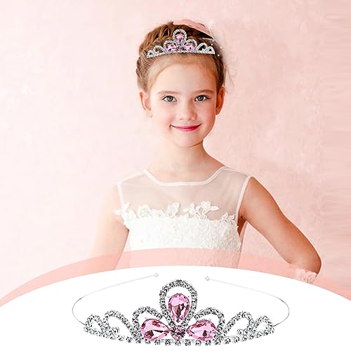 Cinaci 8 Pieces Princess Colorful Dazzling Crystal Rhinestone Silver Metal Tiara Crown Headbands Wedding Birthday Party Pr...