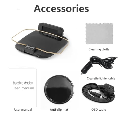 OBD2 Heads Up Display Turn Indication for Car MAIMEIMI OBD2 & GPS Dual System Digital Speedometer for Car HUD MPH Projecto...