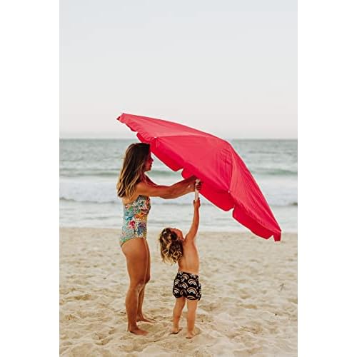 PICNIC TIME Outdoor Canopy Sunshade Beach Umbrella 5.5', Small Patio Umbrella, Beach Chair Umbrella