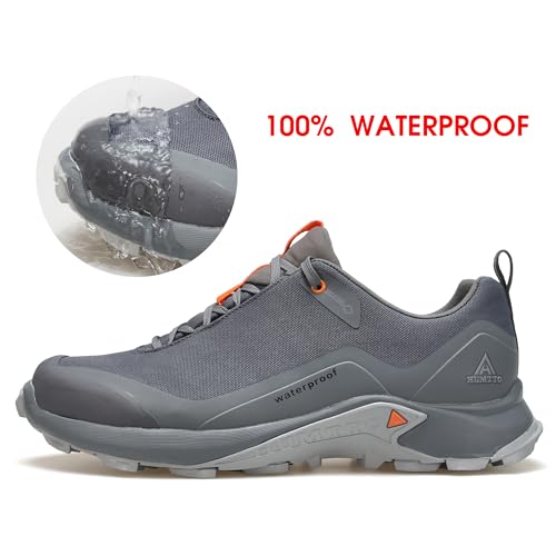 HUMTTO Men's All-Terrain Waterproof Hiking Shoes Lightweight Breathable Anti Slip Outdoor Trekking Trails Shoes
