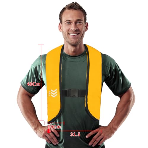 Manual Inflatable Life Jacket|Life Vest for Adults|PFD Low Profile|Supports up to 330 lbs(YSH709)