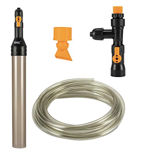 hygger Bucket-Free Aquarium Water Change Kit Fish Tank Siphon Gravel Vacuum Cleaner with Long Hose Water Changer Maintenan...