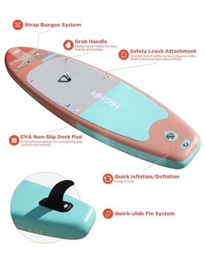Highpi Inflatable Stand Up Paddle Board for Youth and Adults – Wide Sup with Premium Accessories, Blow Up Paddleboard for ...