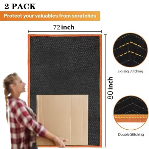 Large Moving Blankets 80 * 72in Heavy Duty Packing Blankets for Furniture Moving Shipping Wrapping Quilted Furniture Pads ...