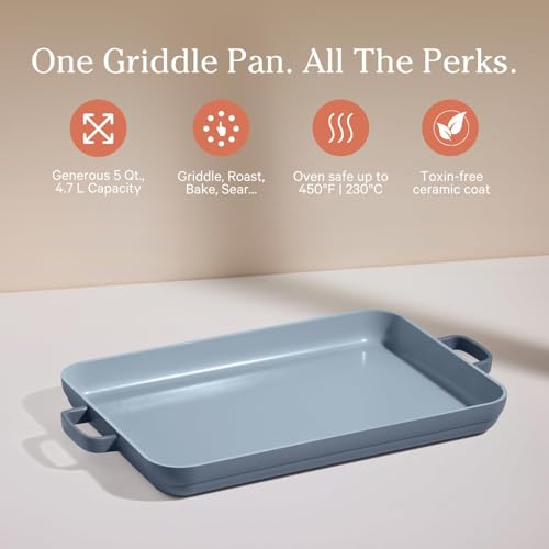 Our Place Griddle Pan - Versatile Nonstick Ceramic Sheet Pan & Stovetop Griddle | Toxin-Free, Dual-Use, with Ergonomic Han...