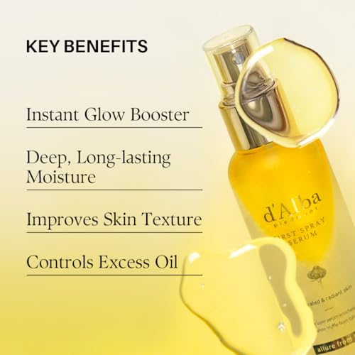 d'alba Piedmont Italian White Truffle First Spray Serum, Vegan Skin Care, Light-weight Face Moisturizer, Glow Serum for Ra...