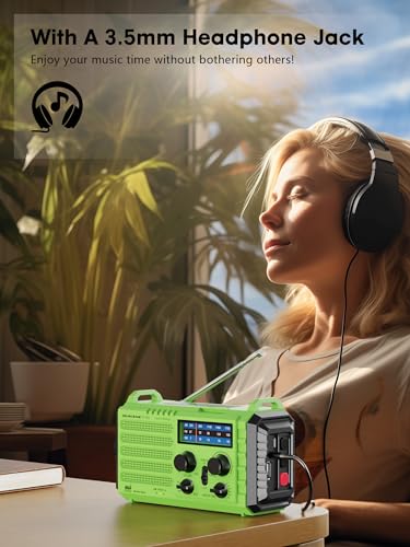 Raynic Weather Radio, 5000mAh/18500mWh Solar Hand Crank Emergency Radio, Battery Powered AM/FM/SW/NOAA Weather Alert Radio...